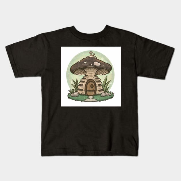 Mushroom Chalet Kids T-Shirt by rymeldy